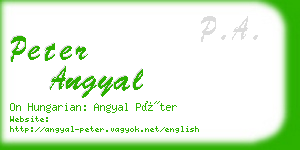 peter angyal business card